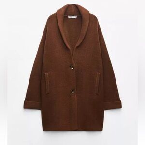NWT Zara Turned up cuff knit coat